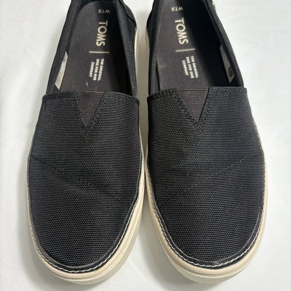 Toms‎ Women's Parker Slip On Sneaker Shoe Texture Fabric Black Size 7.5 - Picture 6 of 11